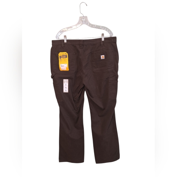 Carhartt Women's Rugged Flex Loose Fit Canvas Work Pant Dark Brown 16 Regular - Picture 3 of 9